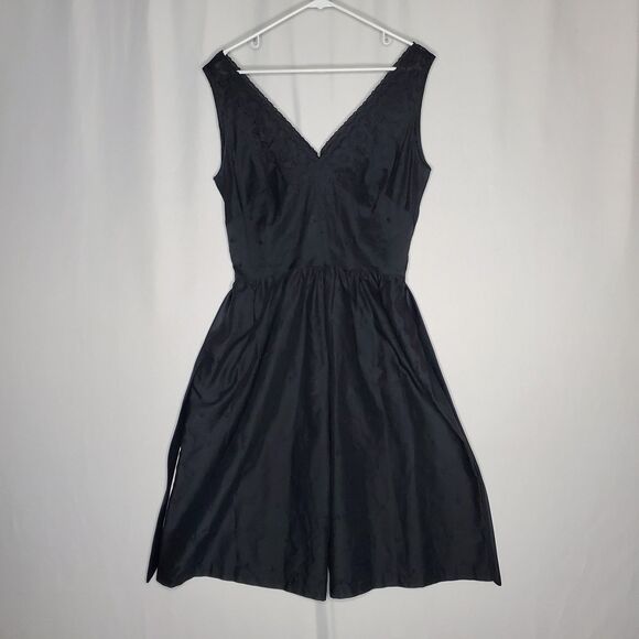 Jack Slote Crop Jumpsuit Large Black Embroidered Tie 60s 70s Vtg - Picture 2 of 13